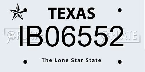 IB06552 Texas License Plate