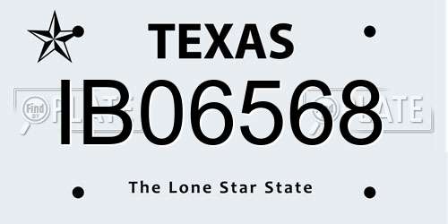 IB06568 Texas License Plate
