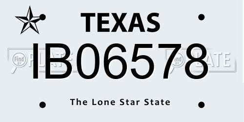 IB06578 Texas License Plate