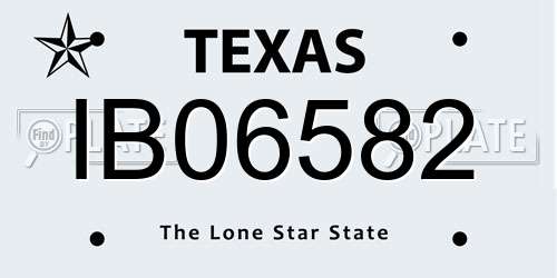 IB06582 Texas License Plate