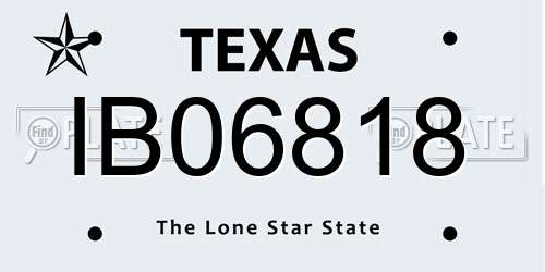 IB06818 Texas License Plate