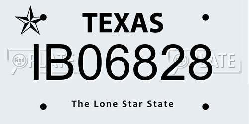 IB06828 Texas License Plate