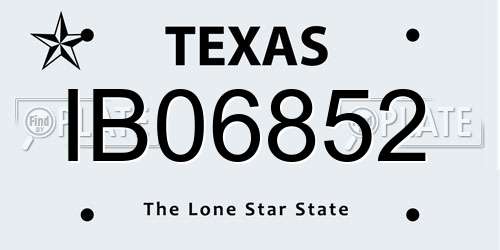 IB06852 Texas License Plate