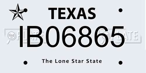IB06865 Texas License Plate