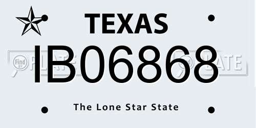 IB06868 Texas License Plate