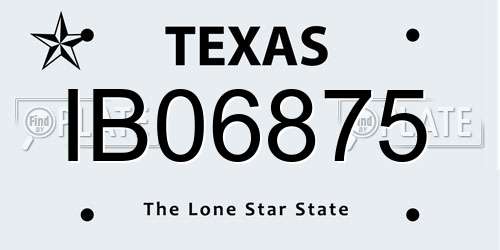 IB06875 Texas License Plate
