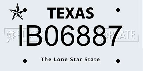 IB06887 Texas License Plate