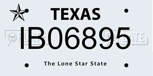 IB06895 Texas License Plate