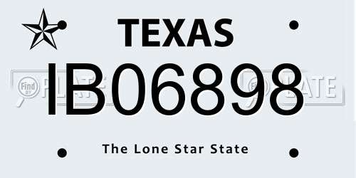 IB06898 Texas License Plate