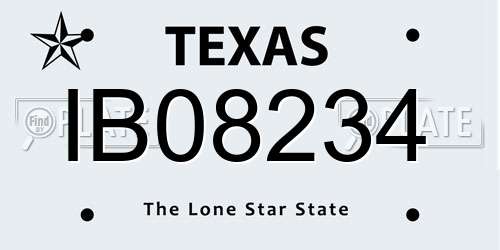 IB08234 Texas License Plate