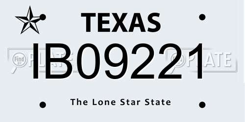 IB09221 Texas License Plate
