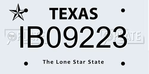 IB09223 Texas License Plate