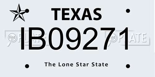 IB09271 Texas License Plate