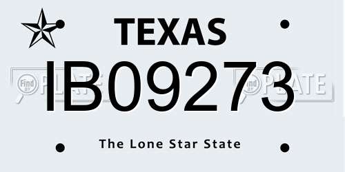 IB09273 Texas License Plate