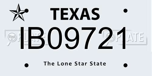 IB09721 Texas License Plate