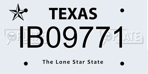 IB09771 Texas License Plate