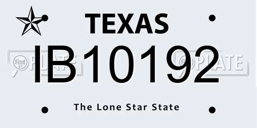 IB10192 Texas License Plate