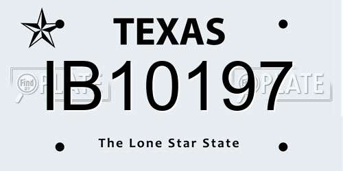IB10197 Texas License Plate