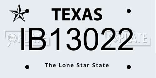 IB13022 Texas License Plate