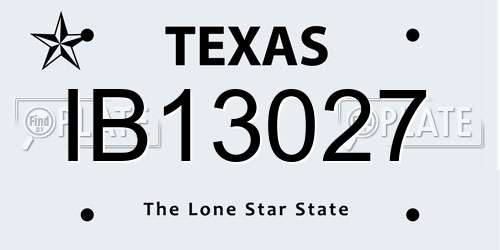 IB13027 Texas License Plate