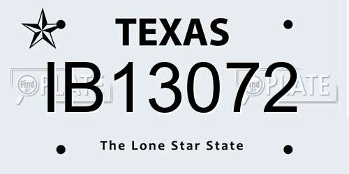 IB13072 Texas License Plate
