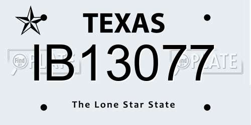 IB13077 Texas License Plate