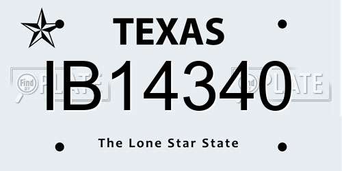 IB14340 Texas License Plate