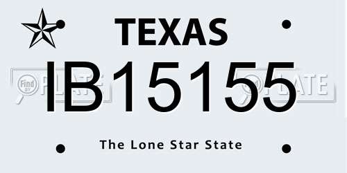 IB15155 Texas License Plate