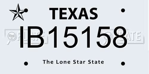 IB15158 Texas License Plate