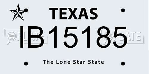 IB15185 Texas License Plate