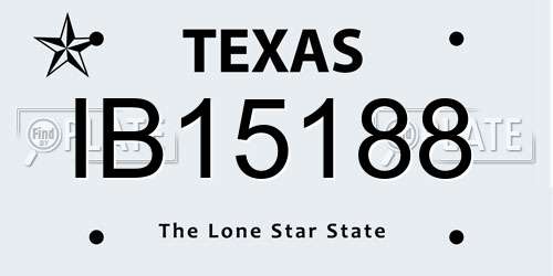 IB15188 Texas License Plate