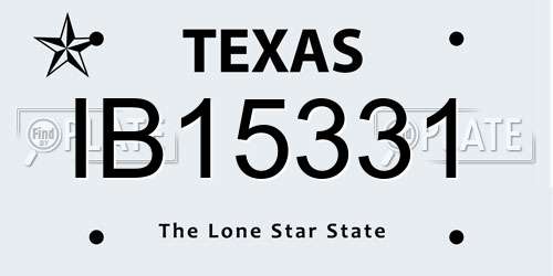IB15331 Texas License Plate