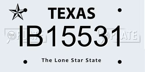 IB15531 Texas License Plate