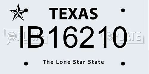 IB16210 Texas License Plate