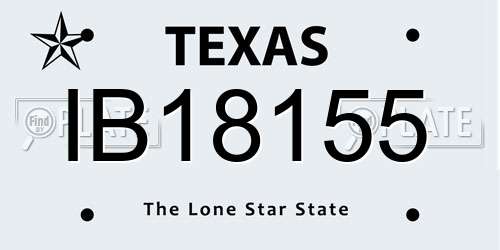 IB18155 Texas License Plate