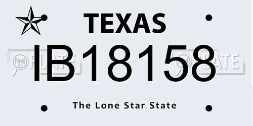 IB18158 Texas License Plate