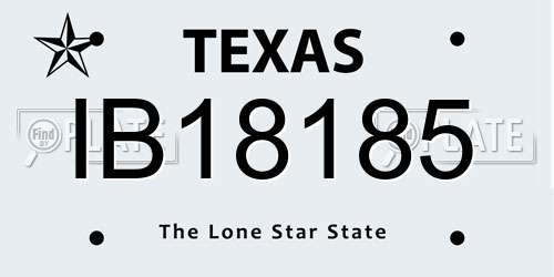 IB18185 Texas License Plate