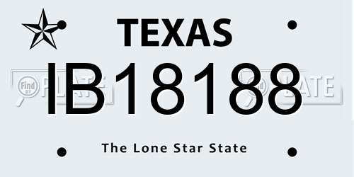 IB18188 Texas License Plate