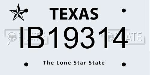 IB19314 Texas License Plate