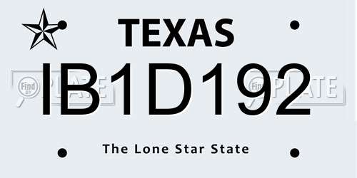 IB1D192 Texas License Plate