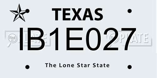 IB1E027 Texas License Plate