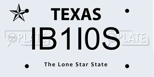 IB1I0S Texas License Plate