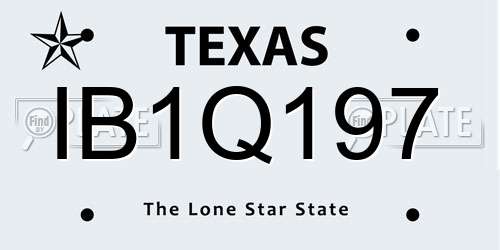 IB1Q197 Texas License Plate