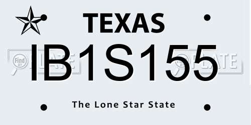 IB1S155 Texas License Plate
