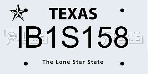 IB1S158 Texas License Plate