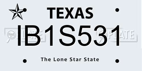 IB1S531 Texas License Plate