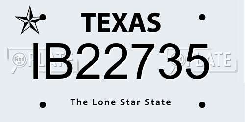 IB22735 Texas License Plate