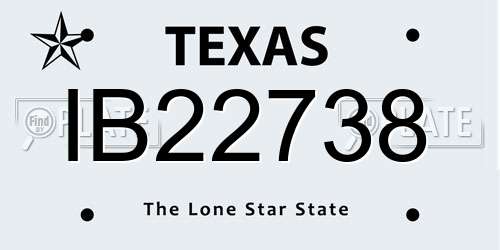 IB22738 Texas License Plate