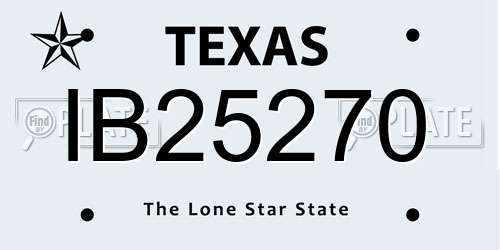 IB25270 Texas License Plate
