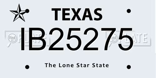 IB25275 Texas License Plate